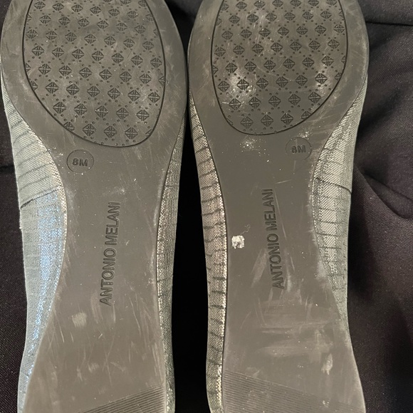 Antonio Melani pewter ladies flat bling 8.5 shoes - Picture 8 of 9